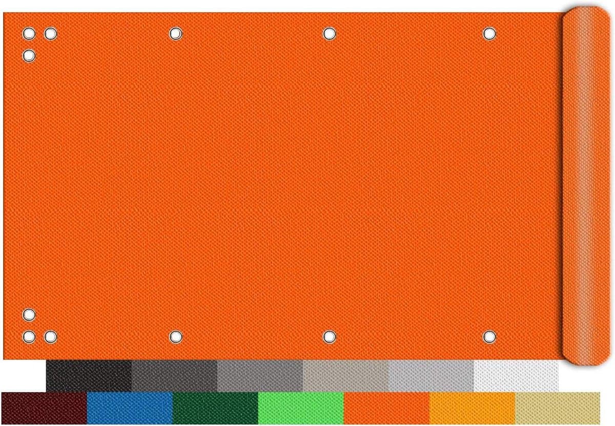 Balkon Privacyscherm - Scherm voor buiten - Privacy creëren - UV-bestendig - 75x750cm - Oranje