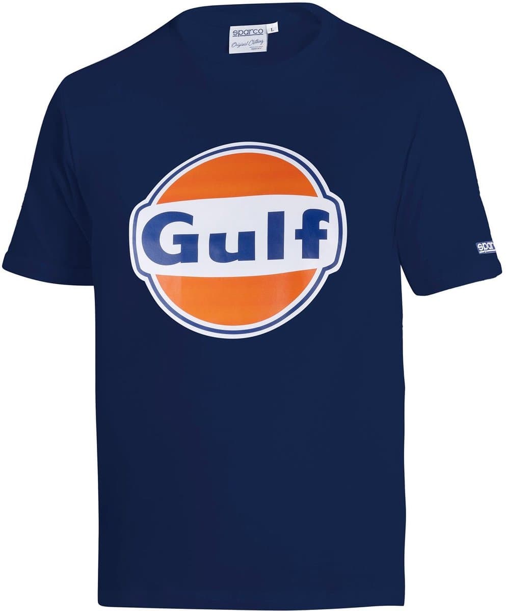 Sparco Gulf Gulf Brand T-Shirt - Wit/Marineblauw/Lichtblauw