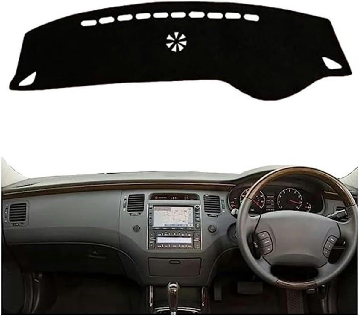 Dashboard Cover Mat - Dashboard Tapijt Zonnescherm - Bescherming Dashboard - Hittebestendig Flanel - Voor Hyundai Grandeur - Zwart