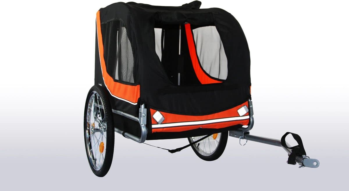Hondenfietskar - opvouwbaar - voor dieren tot 40 kg - oranje, zwart