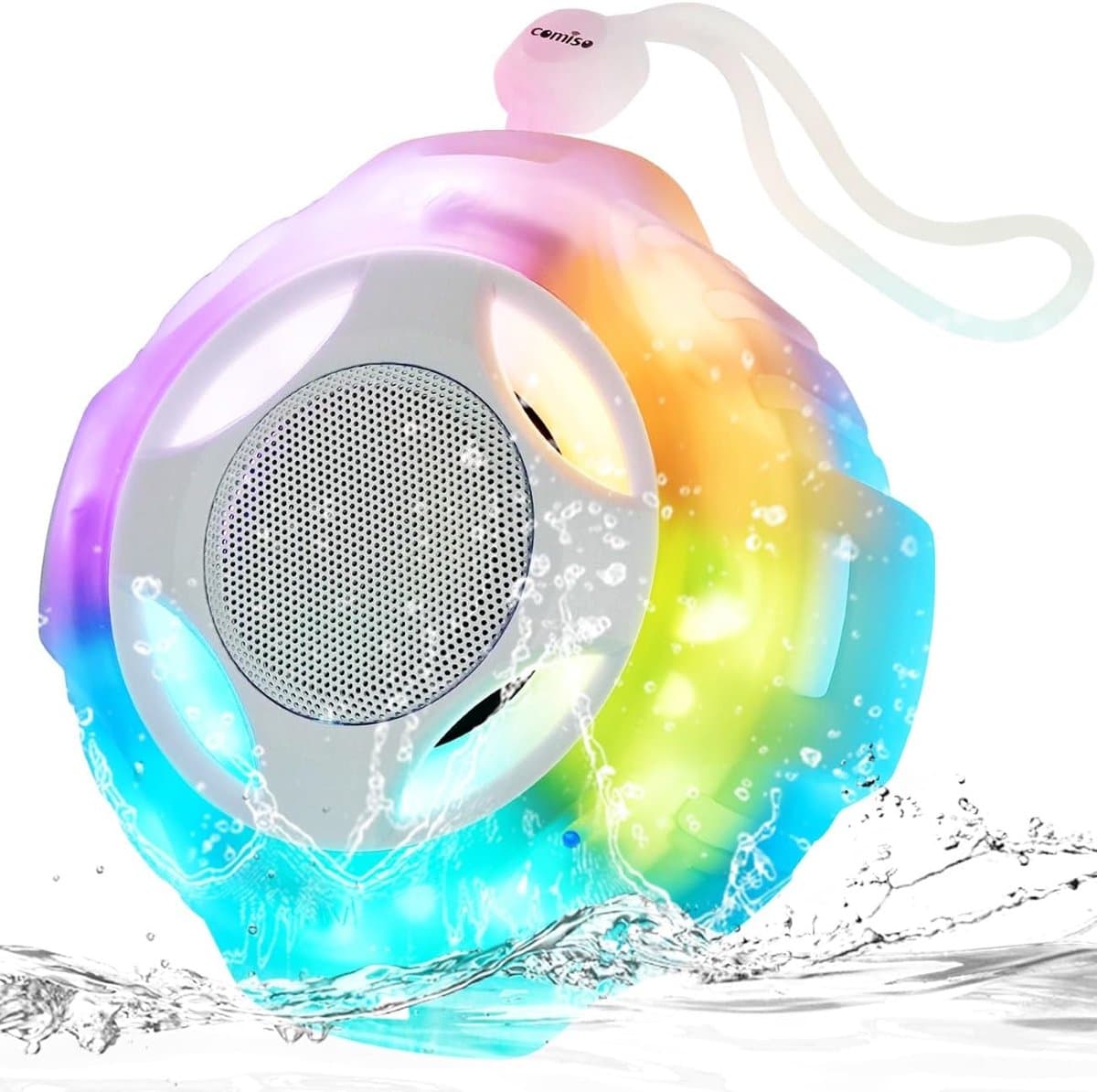 Waterdichte Bluetooth Speaker IPX7 met LED Licht voor Douche en Buiten