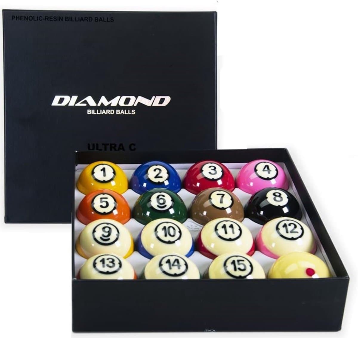 Poolballen Set - Biljartballen - Wedstrijdspel - Pure Fenolhars - 572mm - TV Kleuren