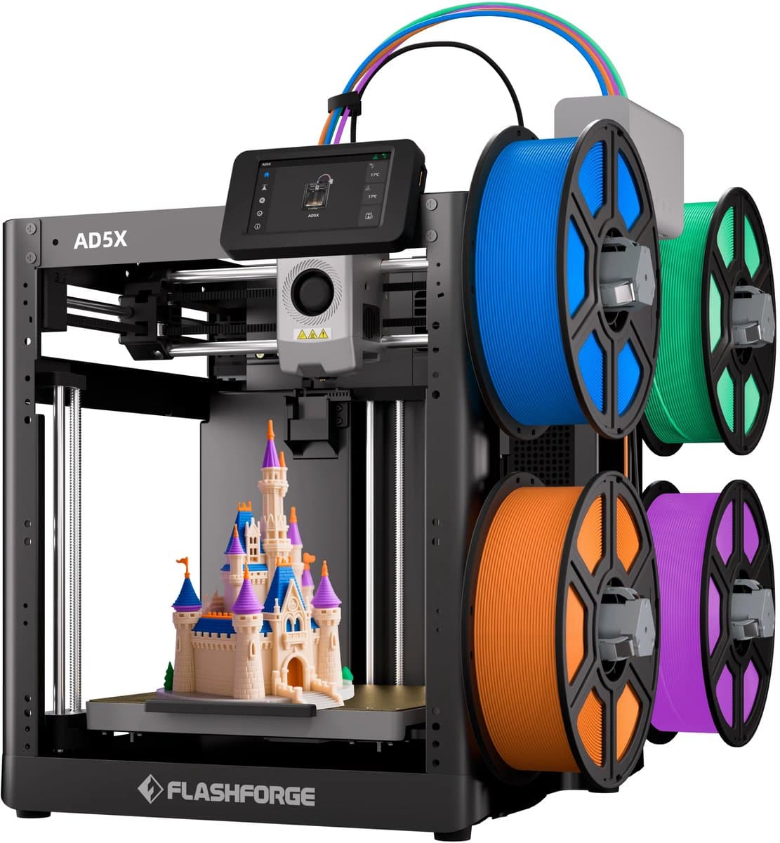 Flashforge Adventurer 5X High-Speed Multi-Color 3D Printer Touchscreen - Intelligent Filament Systeem - 4 Spoelen - 600mm/s – CoreXY – 220×220×220mm – WiFi