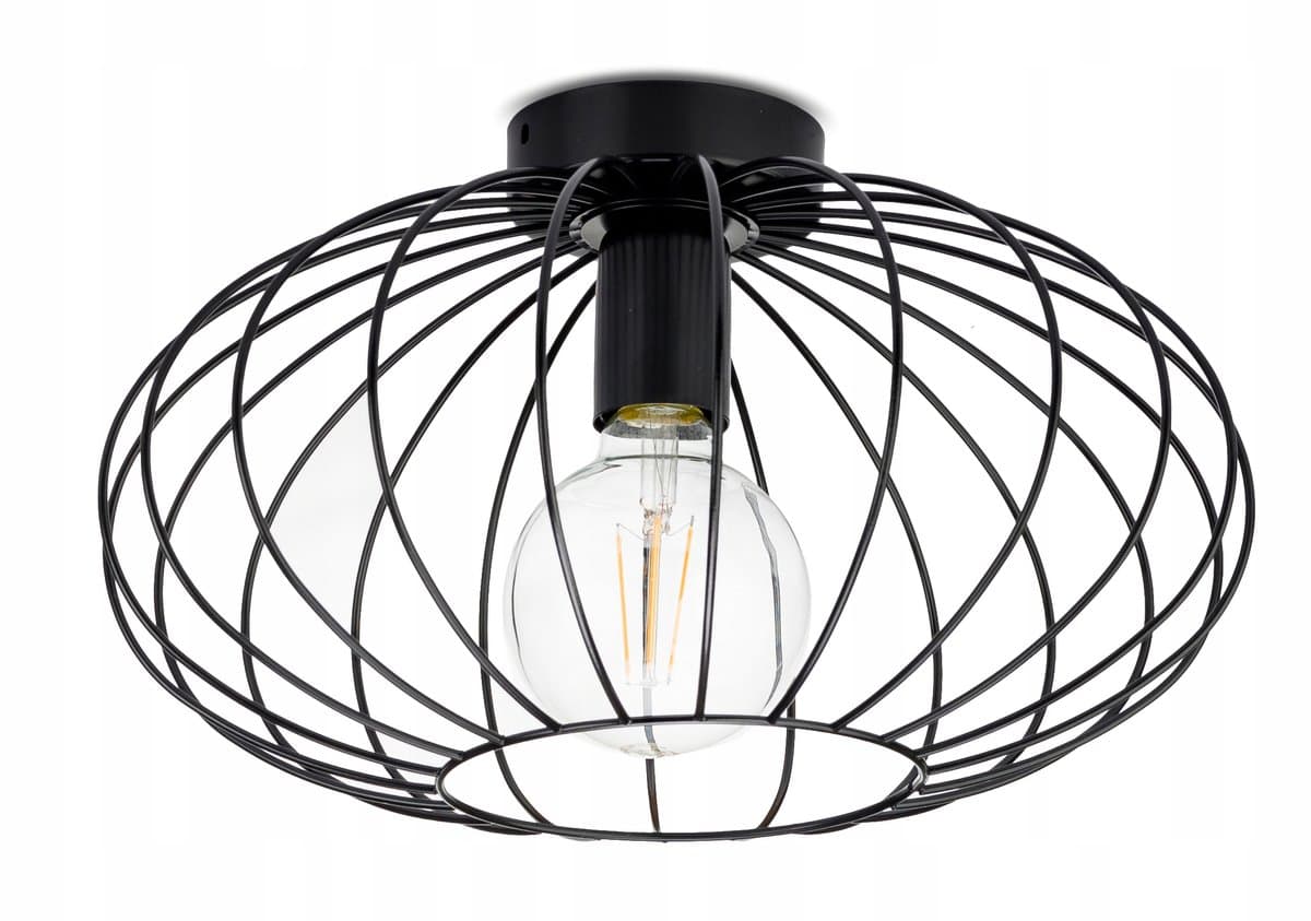 Loft Plafondlamp Elipsa 35cm Zwart Draad E27