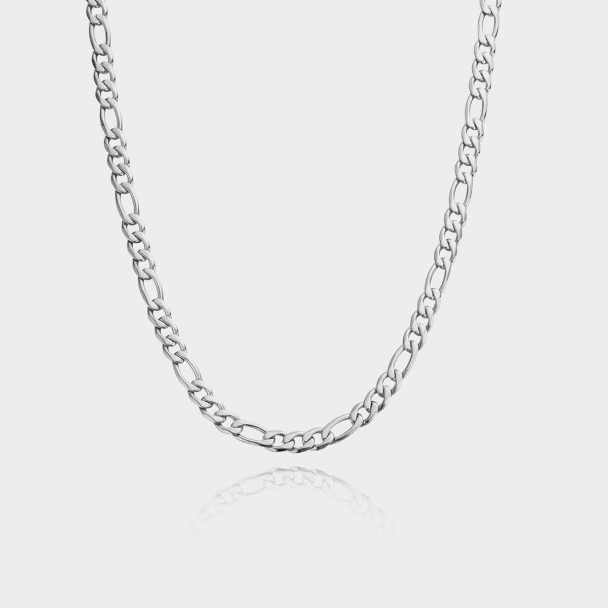 Figaro Ketting 5 mm - Zilveren Schakelketting - 60 cm lang - Ketting Heren - Olympus Jewelry