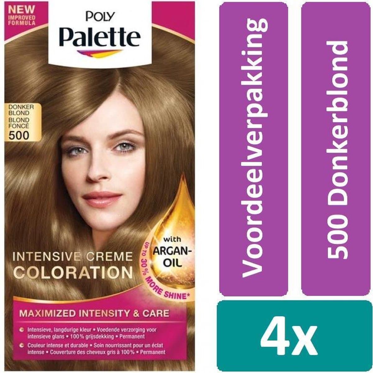 Schwarzkopf Poly Palette - Haarverf - 500 - Donkerblond - 115ml x 4
