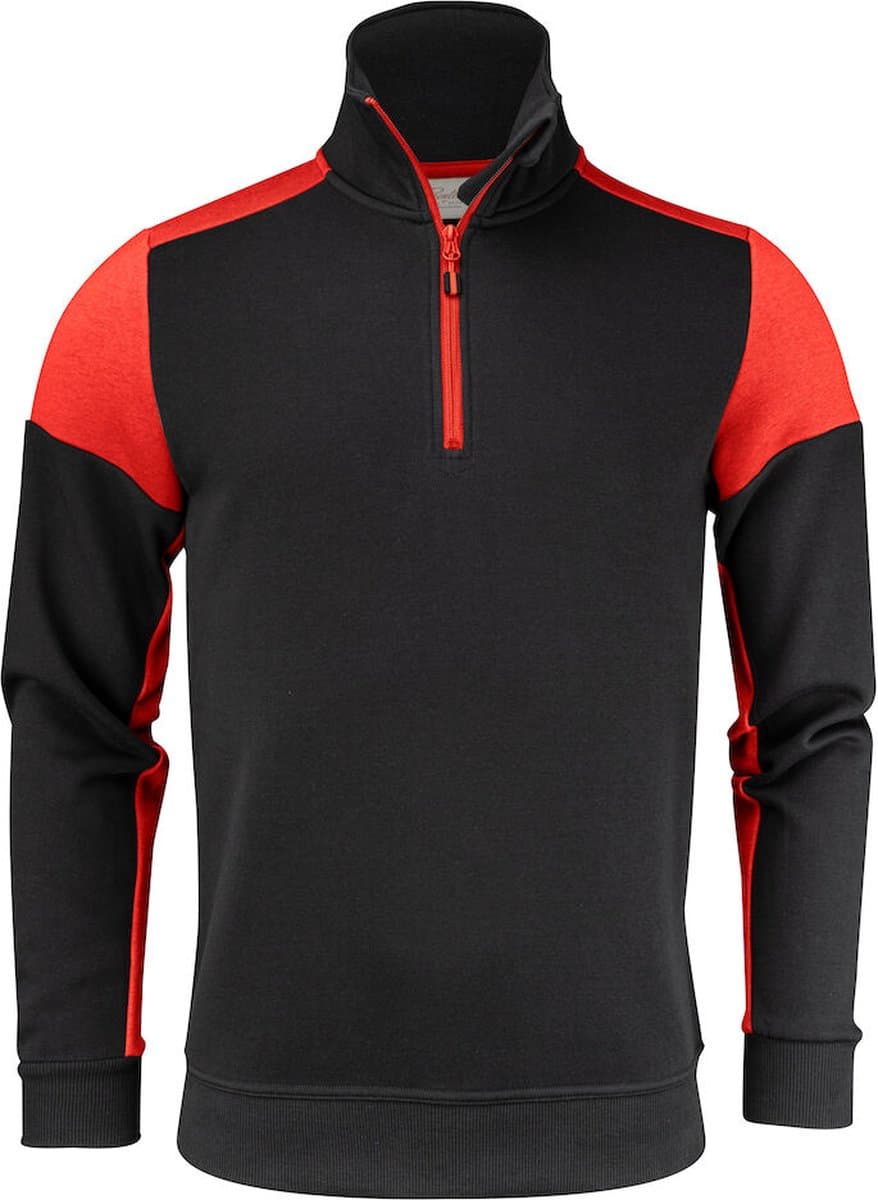 Printer PRIME SWEATER PRIME HALFZIP 2262069 - Zwart/Rood - M