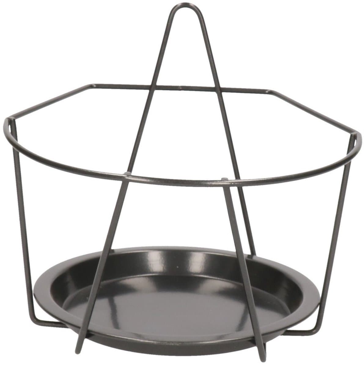 Esschert Design Balkon bloempothouder - bloembak met ophanging - zwart metaal - 22 x 21 x 20 - round