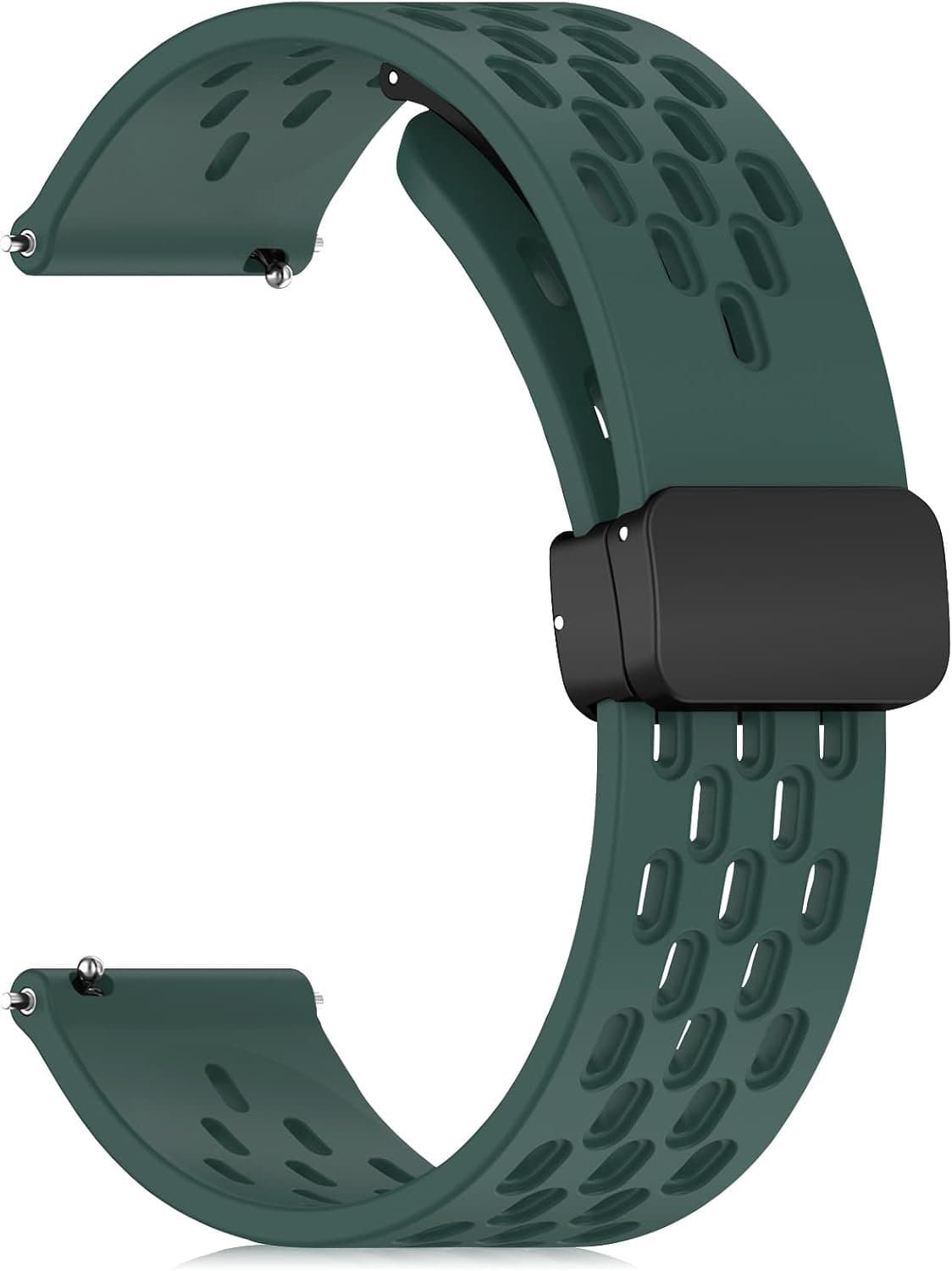 Siliconen armband voor 20 mm 22 mm, reservearmband met magnetische gesp, armbanden voor heren en dames, waterdichte sportreservehorlogeband