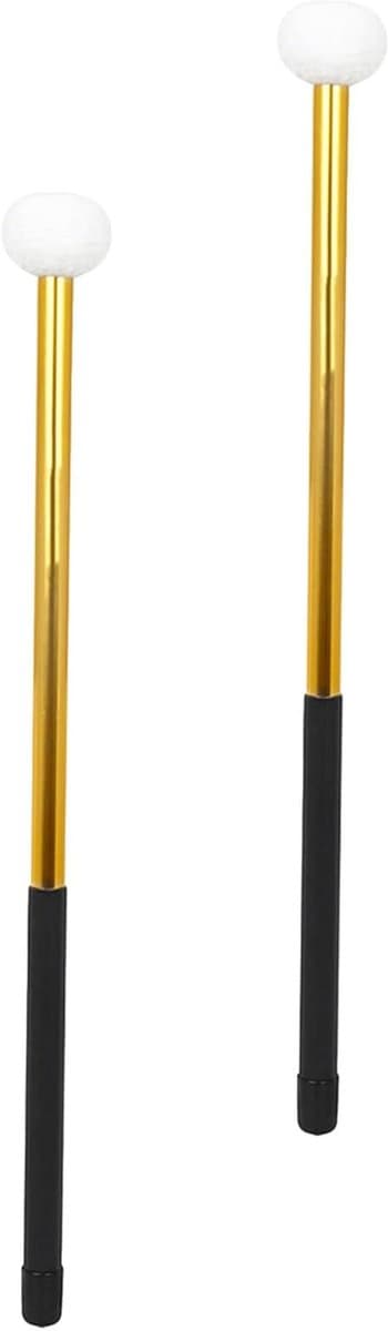Drumstokken Paar - Percussie Stokken - Muziek Maken - Alloy en Vilt - 39.7 cm - Goud