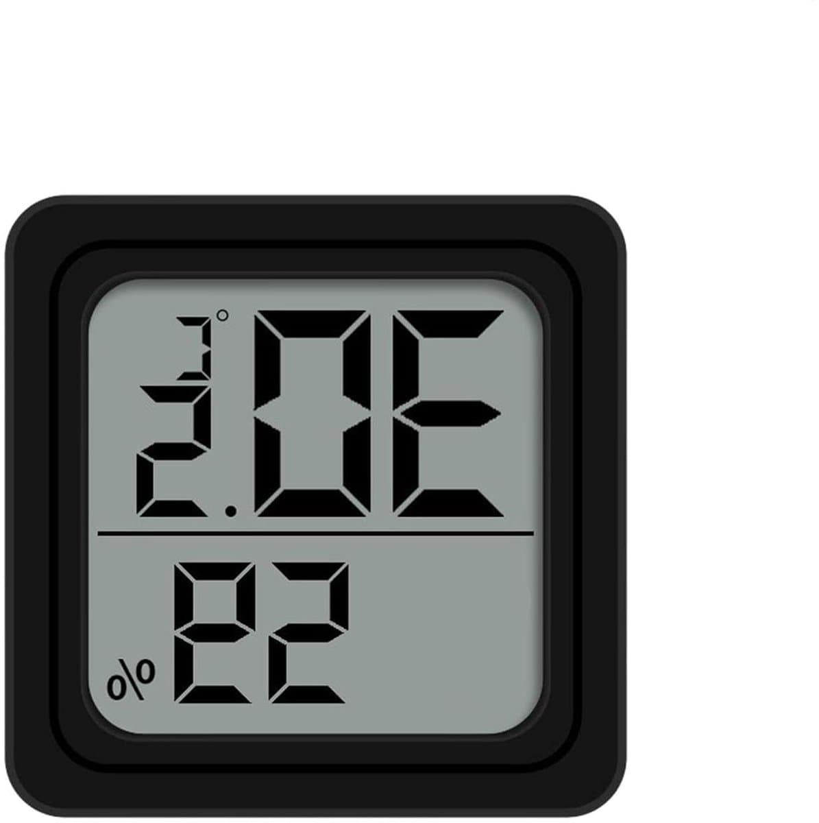 Luchtvochtigheidsmeter Binnen - Vochtigheidsmeter Digitale Sensor - Binnenklimaat Monitoren - Draagbaar Compact Ontwerp - 4.4 x 1.1 cm - Zwart
