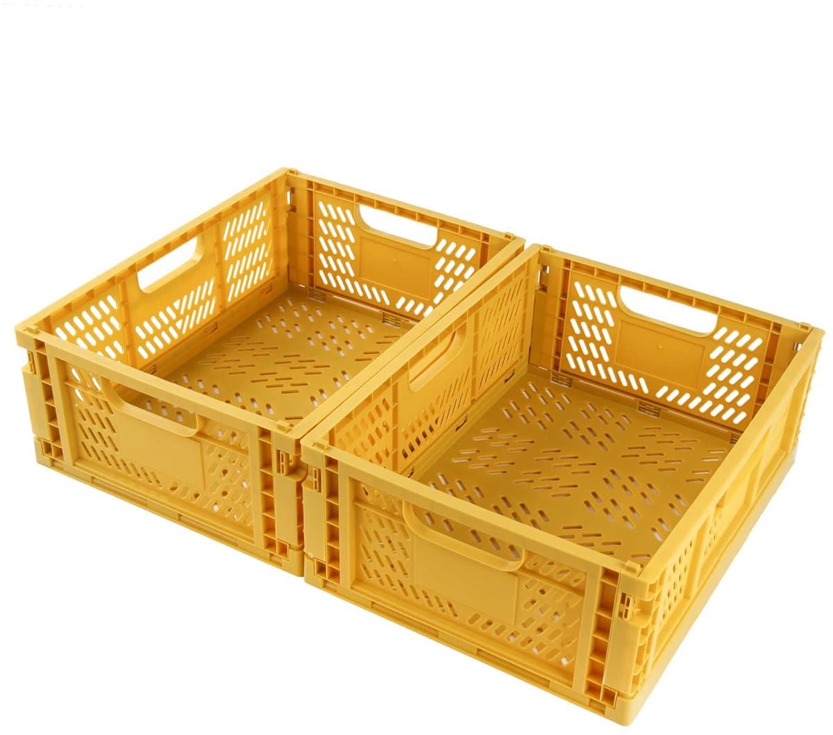 Dailygoods - Set van 2 Vouwbare Opbergmanden - Sterke Plastic Opbergboxen voor Kinderen en Keuken