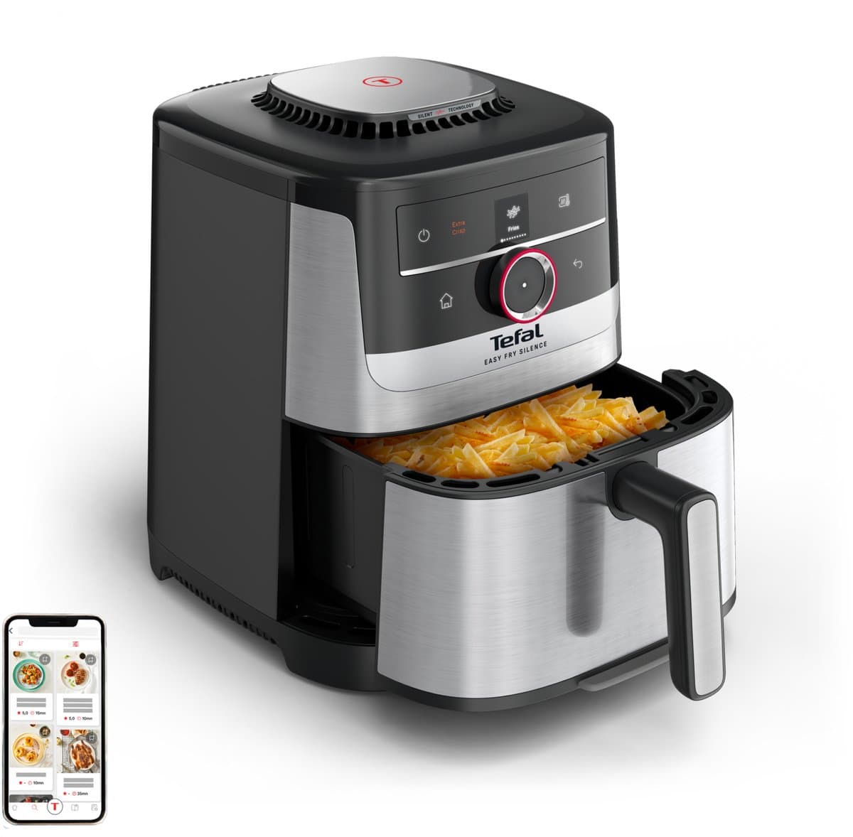 Tefal Easy Fry Smart & Silence XL EY572D Airfryer - RVS