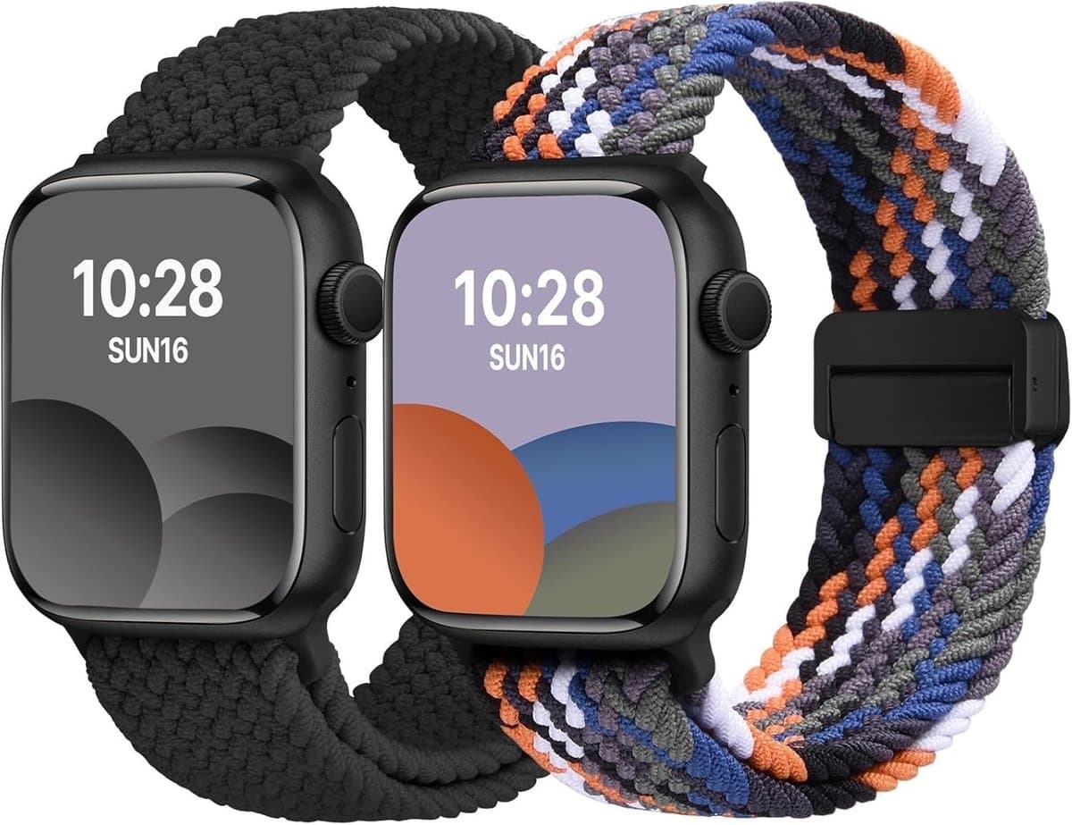 Geweven Nylon Horlogeband voor Apple Watch 40 mm, 41 mm, 42 mm, 38 mm, 45 mm, 46 mm - Geschikt voor iWatch SE, Series 11 t/m 4, Sportieve Band met Magnetische Sluiting en Comfortabele Pasvorm