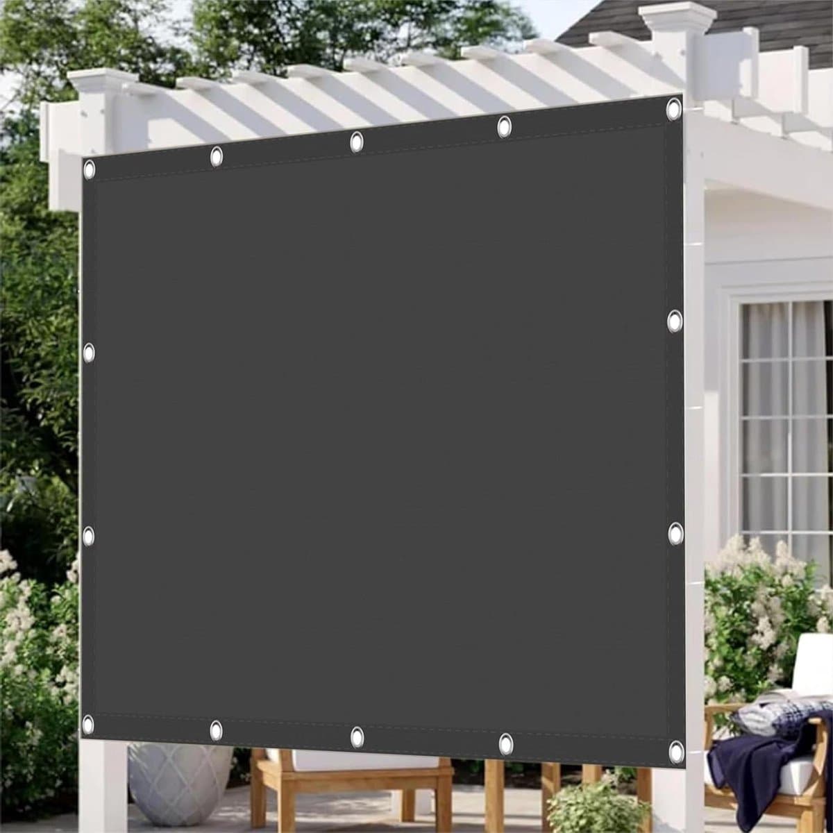 Schaduwdoek Waterdicht - Zonwering Tuin - Buiten Leven - UV Bescherming - 60 x 180 cm - Donkergrijs