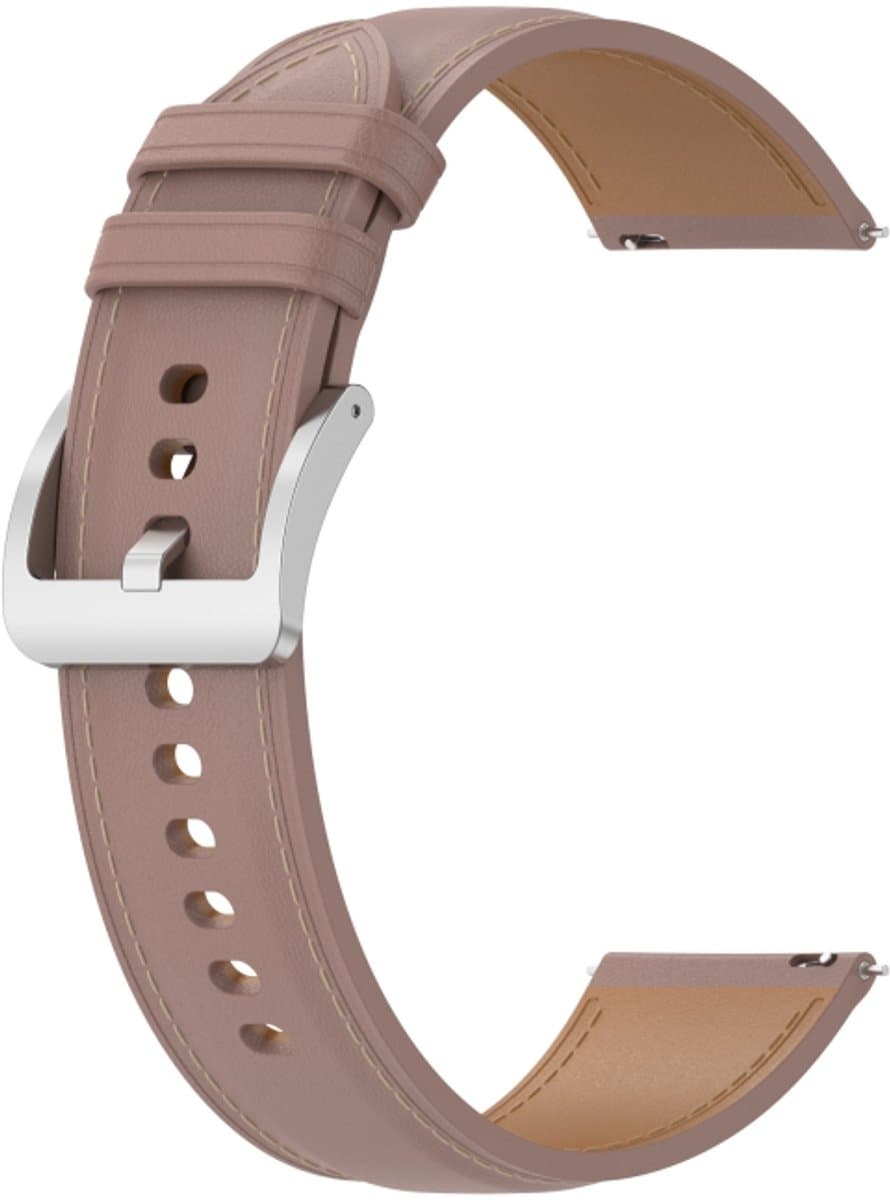 Voor Garmin Venu Sq reliÃ«f lederen horlogeband (roze)