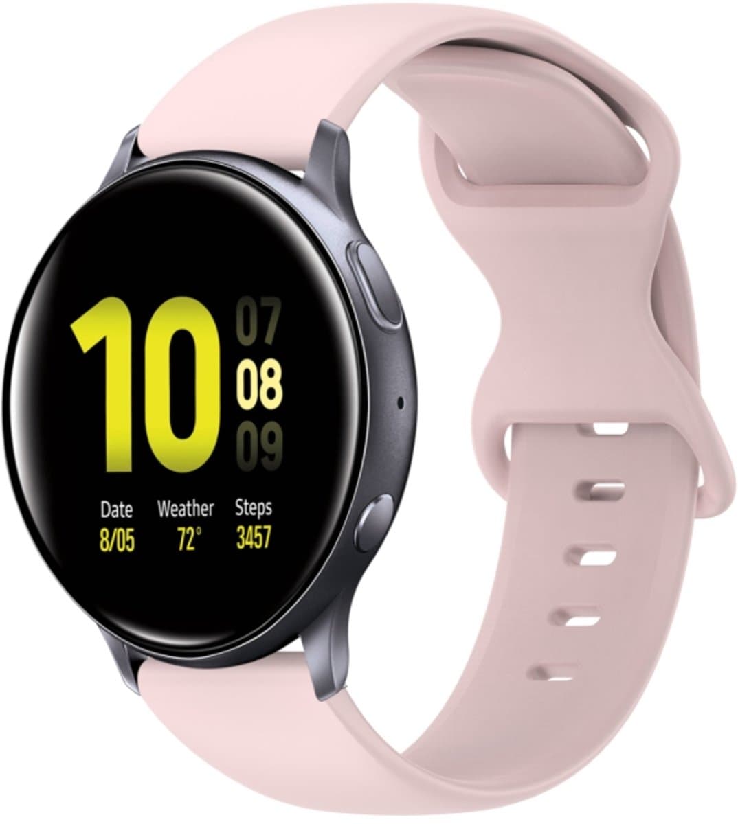 Voor Samsung Galaxy Watch Active 2 20 mm vlindergesp Effen kleur siliconen horlogeband (roze)