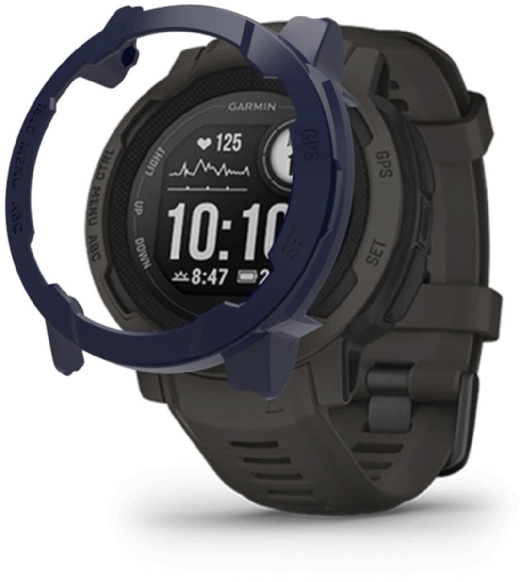 Voor Garmin Instinct 2S PC Frame Half-pack horlogekast (inktblauw)