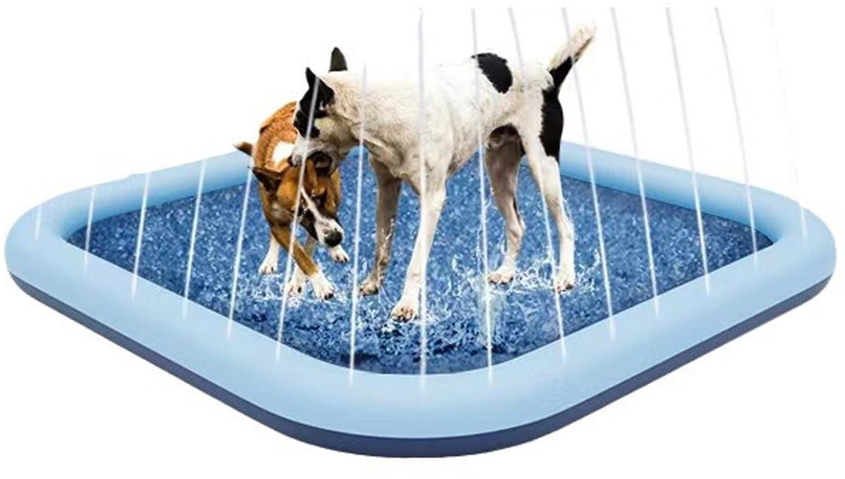 Antislip Spuitmat voor Kinderen en Honden - Dikke Zomer Spuitbad - Tuin Waterspeelmat voor Baby Jongens Meisjes en Huisdieren - 200x200cm - Blauw