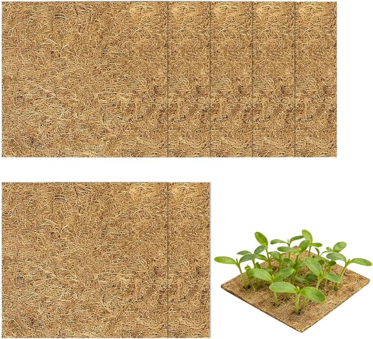 Hydrocultuur Kweekmatten - Groeipads Jutevezel - Planten Kiemen - Vochtregulerend Kunstvlies - 25 x 25 cm - Natuurlijk