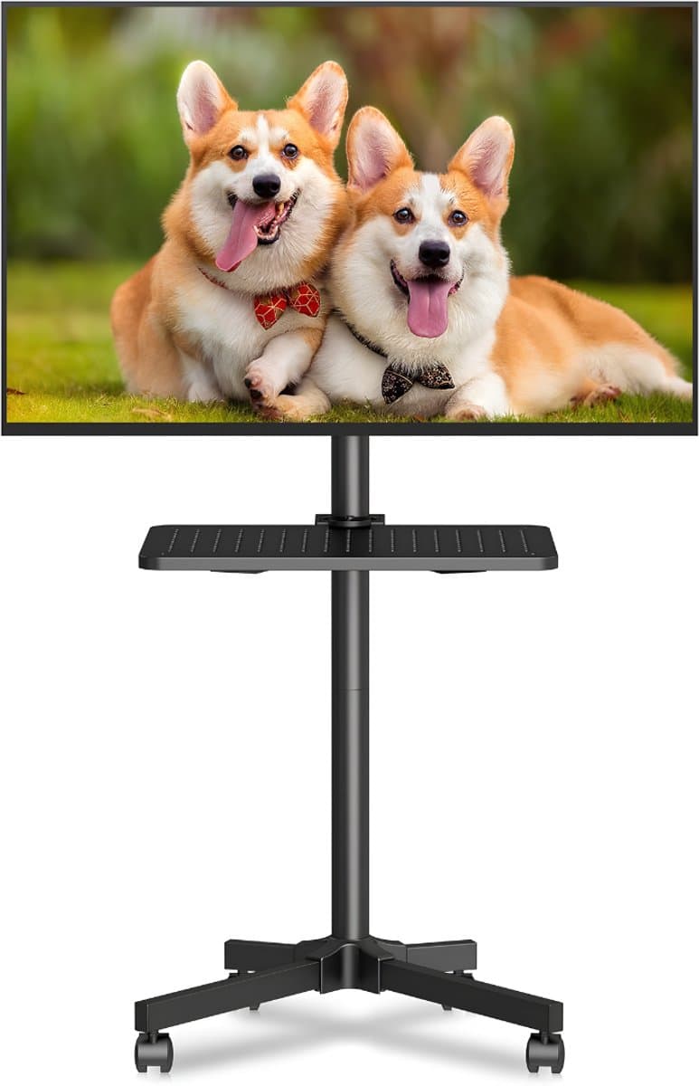 Lìon® Tv Standaard Verijdbaar - Tv Statief - Tv Standaard Verrijdbaar - Zwart - 44cm x 33cm x 13cm