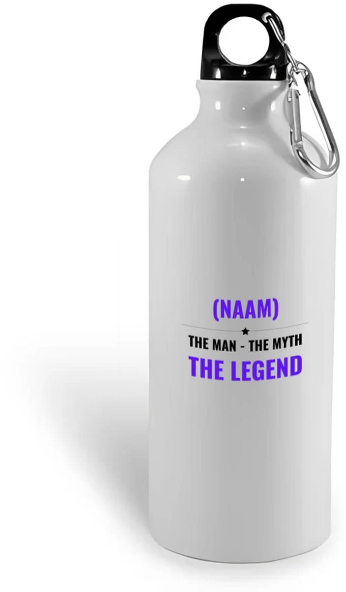 Hacebo® - the man the myth the legend met je eigen naam waterfles - Legendary - iemand die een legend is - de man - myth - mythe - legendarisch - verjaardagscadeau - verjaardag - cadeau - kado - geschenk - gift - water fles - 500ML