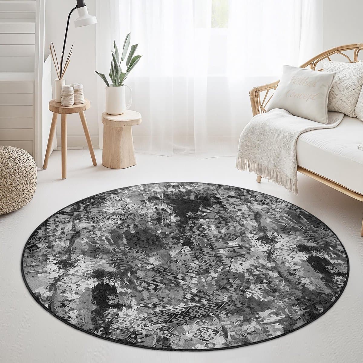 Mila Home - Tapijt Vloerkleed Rond - Wasbaar - Antislip - OEKO-TEX Gecertificeerd - Voor Woonkamer, Slaapkamer, Keuken & Hal - Runden 152 3