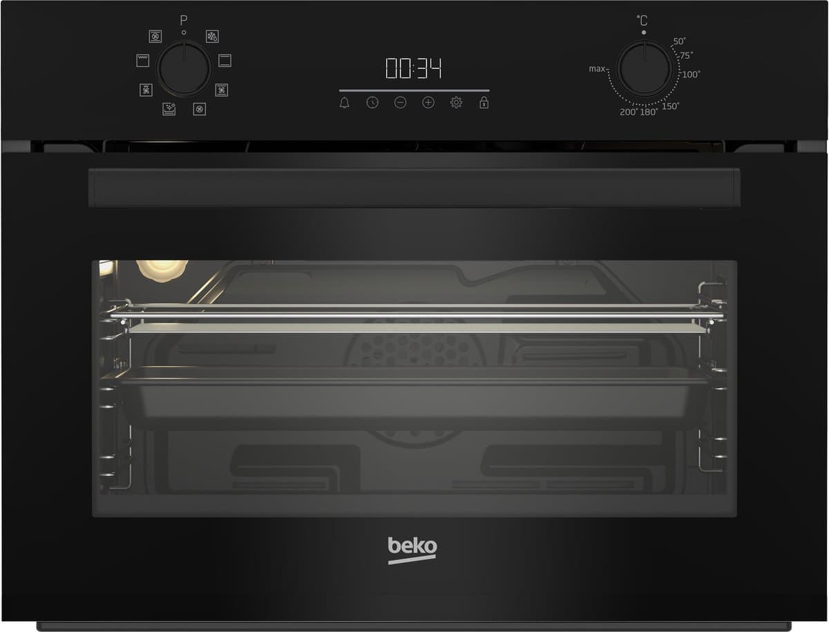 Beko BBCM13300B - Inbouwoven - Zwart - 48 l - Hetelucht - Ontdooien - Elektrische Grill - Draaiknop - Touch