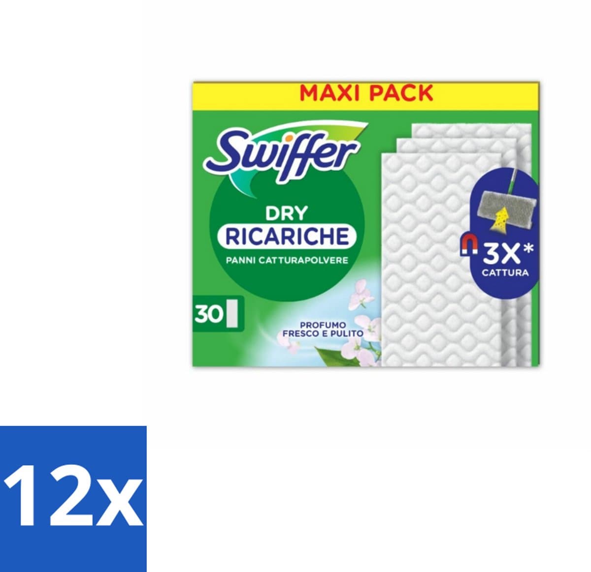 Swiffer - Dry Navullingen – Voor Vloerwisser – 30 doekjes - Voordeelverpakking - 12 stuks