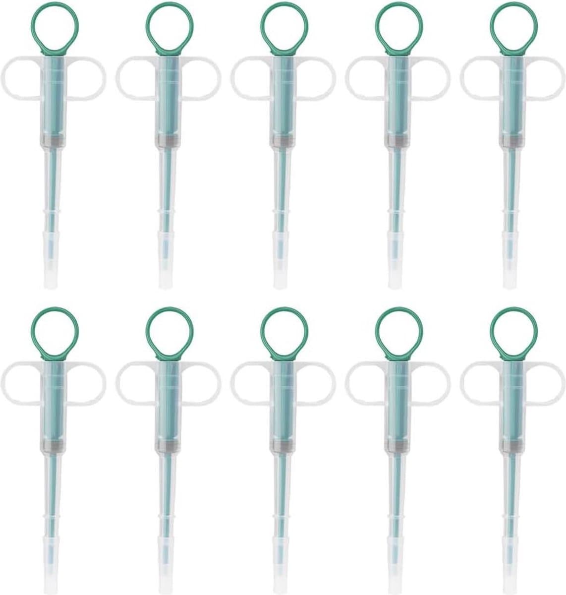 Pet Tablet Feeder 10-stuks - Medicijn Dispenser Injector Spuiten - Duurzame Tablet Dispenser - Medisch Voedingshulpmiddel voor Katten en Kleine Honden - Groen .