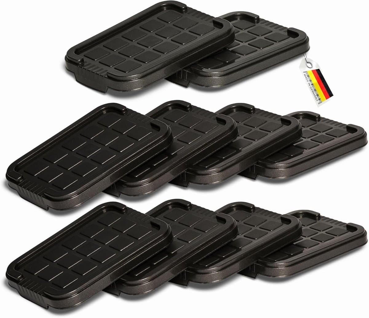 Novaliv 10x vervangingsdeksels 2 liter met clipsluiting 19x14 cm antraciet