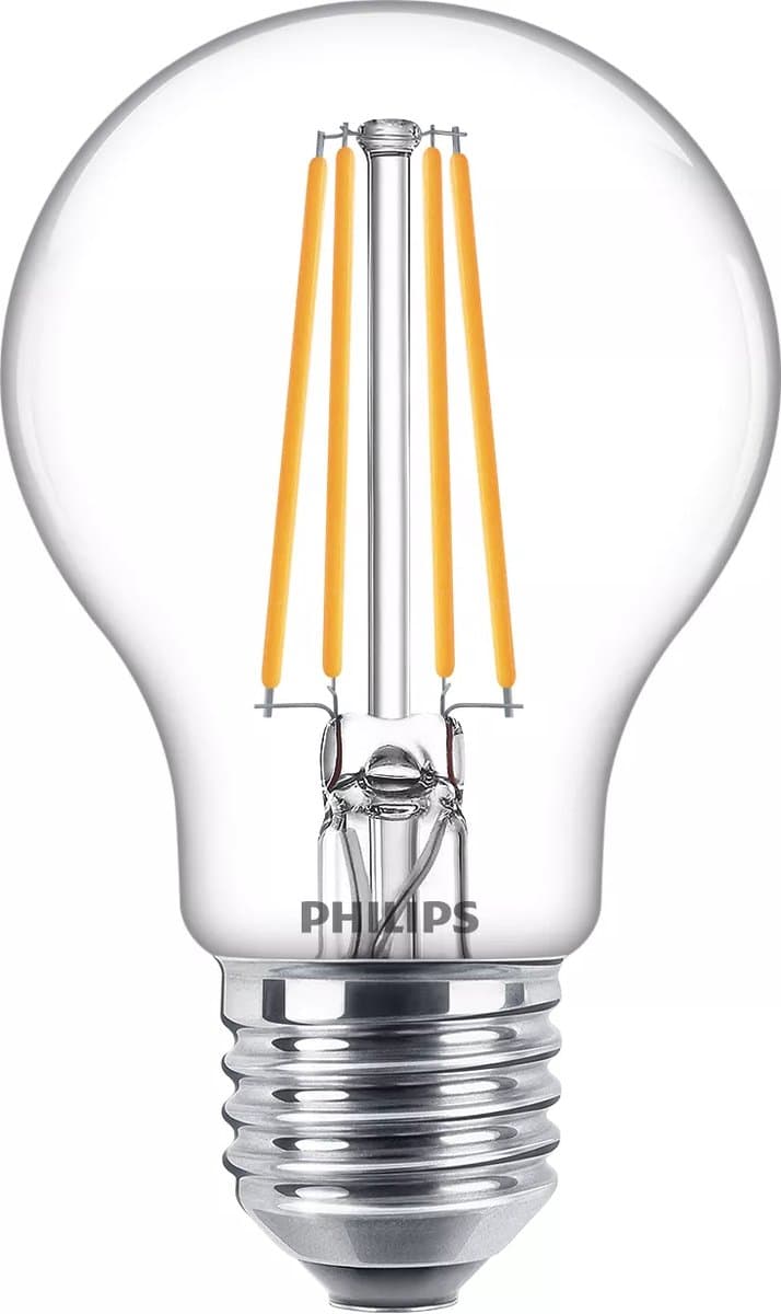 Philips LED Lamp Transparant - 60 W - E27 - Koelwit licht - 6 stuks