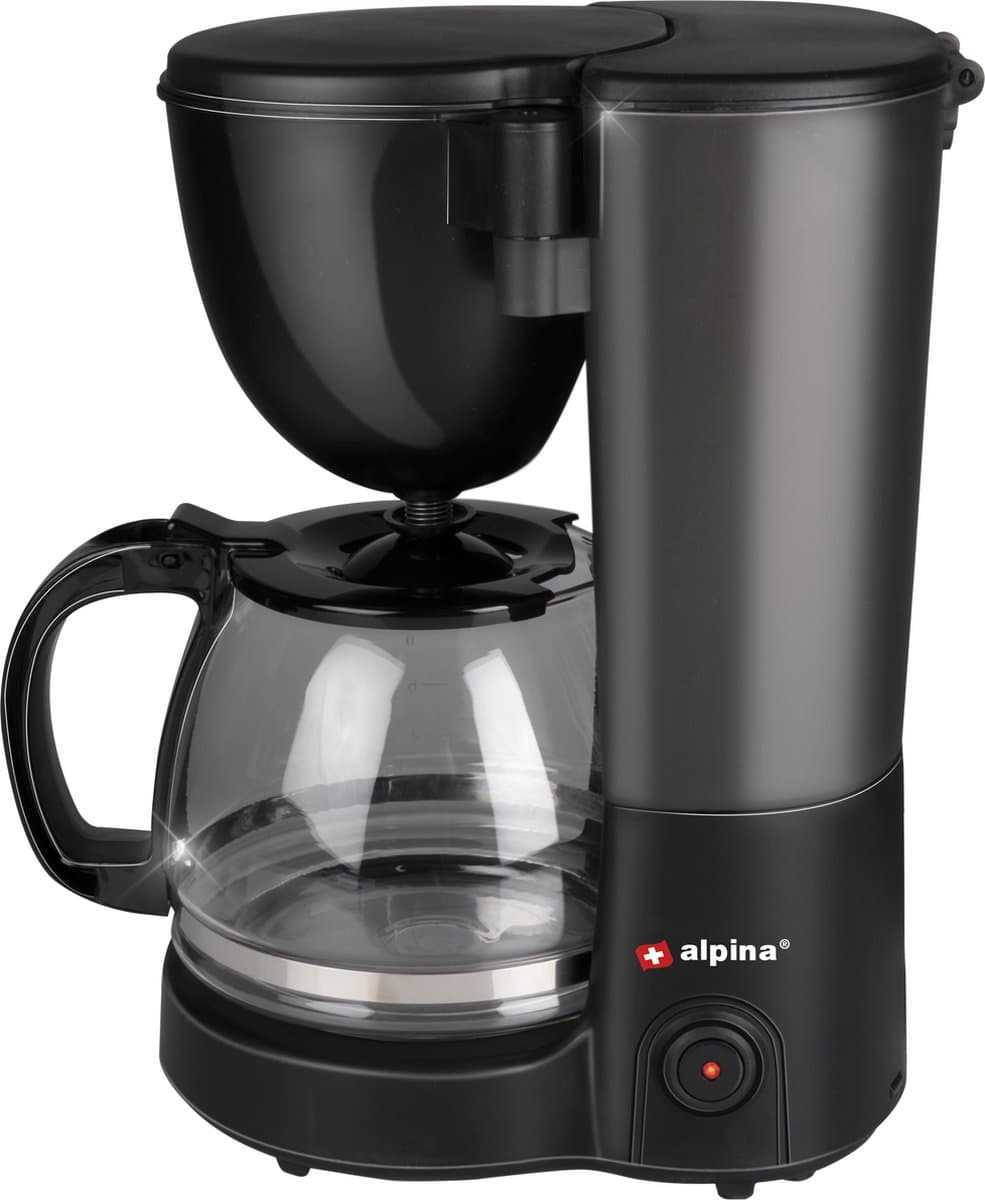 alpina Koffiezetapparaat - 10-12 Koppen Filterkoffie - Warmhoudplaat - Pauzeerfunctie - Zwart