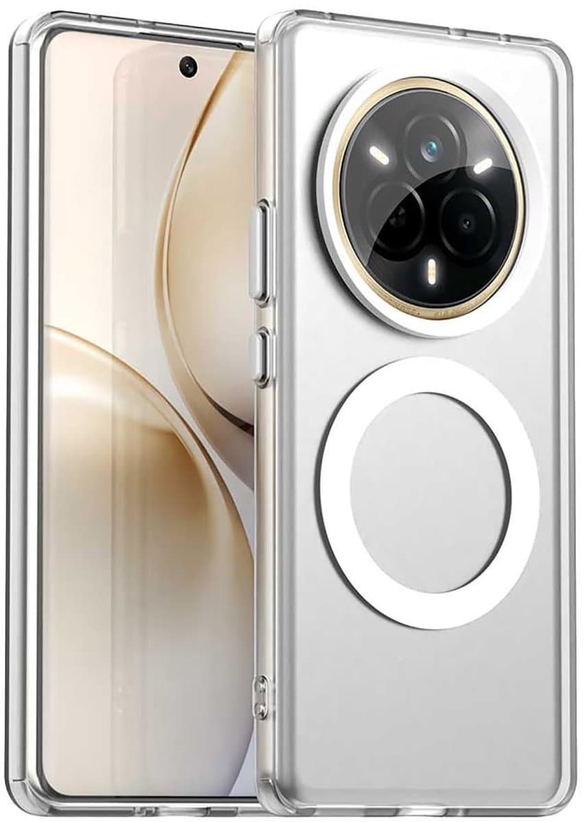 Dailygoods- Beschermhoes Ultradun - Schokbestendig - Magnetisch - TPU/Siliconen - Doorschijnend/Matt - Geschikt voor Realme 14 Pro - Telefoonhoes