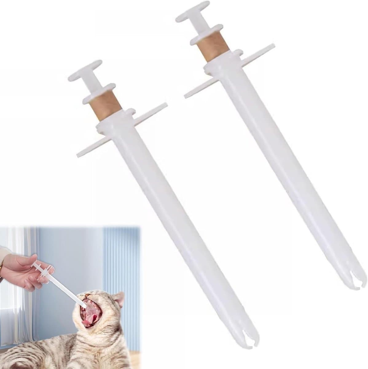 Pillendispenser voor Huisdieren, Herbruikbare Tablet Dispenser voor Katten en Honden, 2 Stuks, Dierenarts Goedgekeurd, Eenvoudig in Gebruik