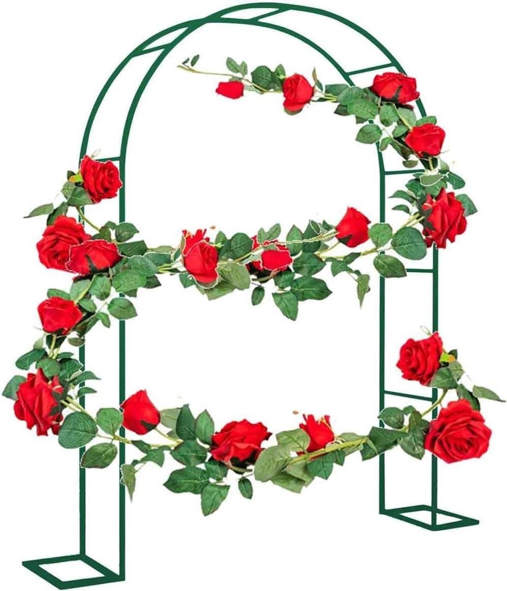 Metalen Tuinboog - Decoratief Prieel - Planten Ondersteunen - Weerbestendig Metaal - 1.8 x 2.2 M - Groen