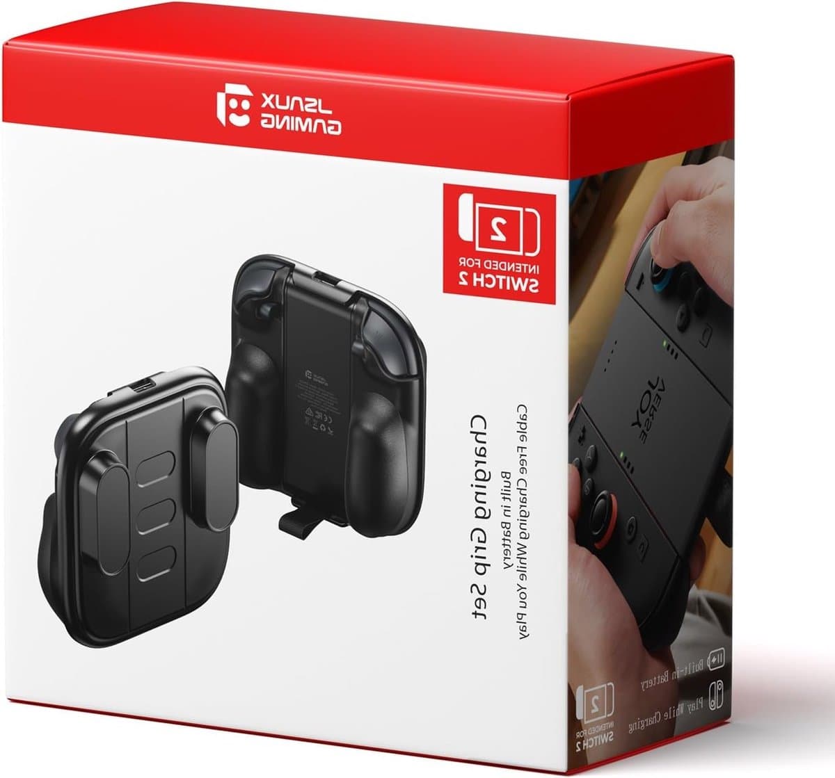 Ergonomische Oplaadgrip voor Nintendo Switch 2 JoyCon met Ingebouwde Batterij en Speeloptie tijdens Opladen, Ideaal voor Gamers en Comfortabel Gebruik