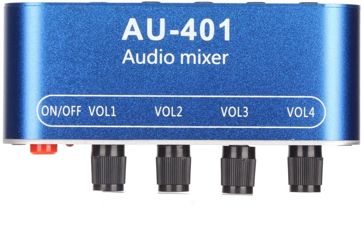 Dailygoods- Stereomixer 4-kanaals - Geluidsarm - Volume-aanpassing - 4 in 1 - Mini-audiomixer - Eenvoudig aan te passen - Audio Mixer
