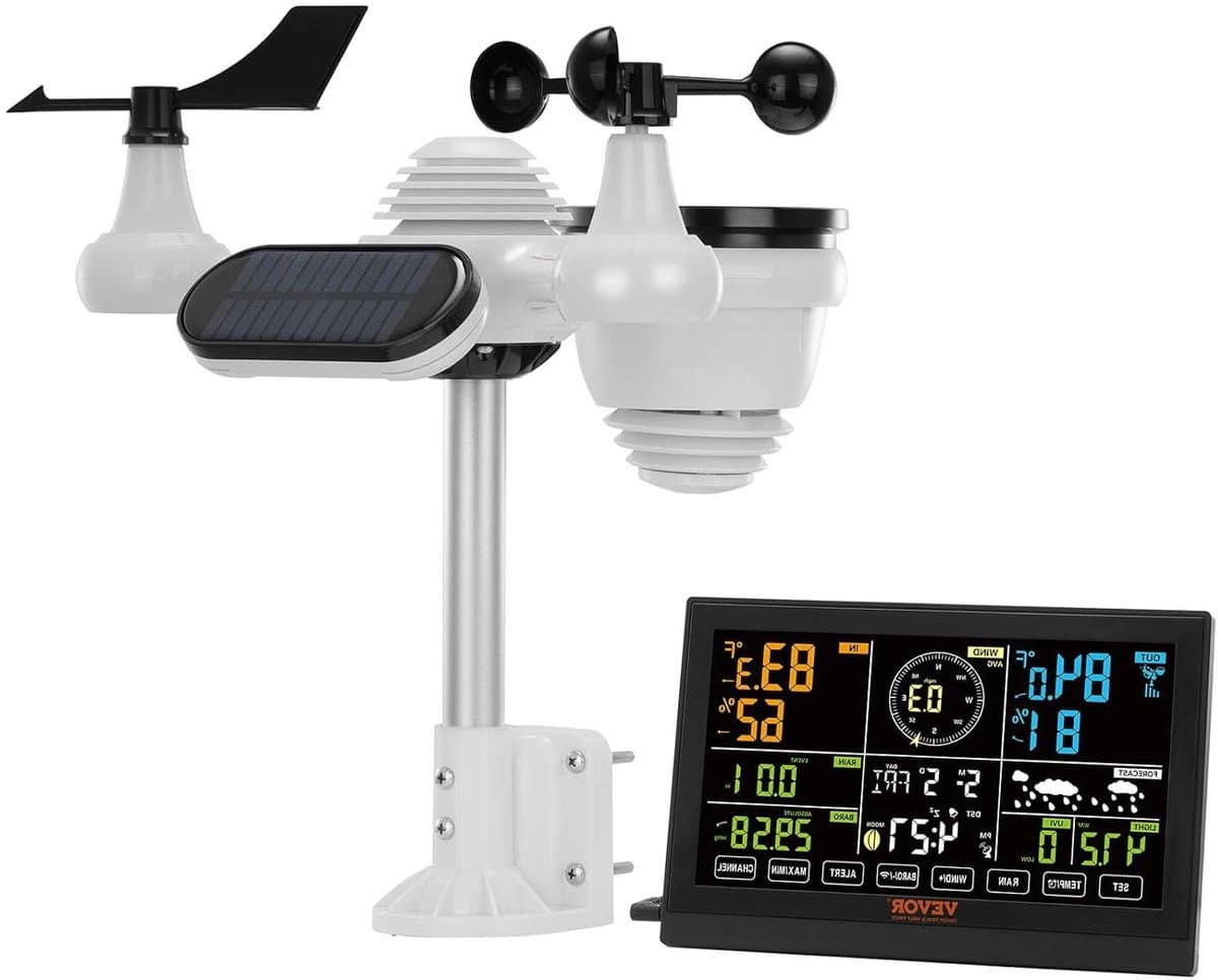 Weerstation Buiten - Digitale Meter - Weer Voorspellen - 7-in-1 Sensor - 7.5 Inch Display - Zwart