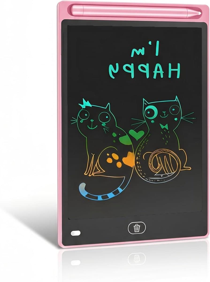 Digitaal Notitiebord - Schrijftablet Kleuren - Tekenen en Leren - Herbruikbaar Duizenden Keren - 8.5 Inch Scherm - Roze