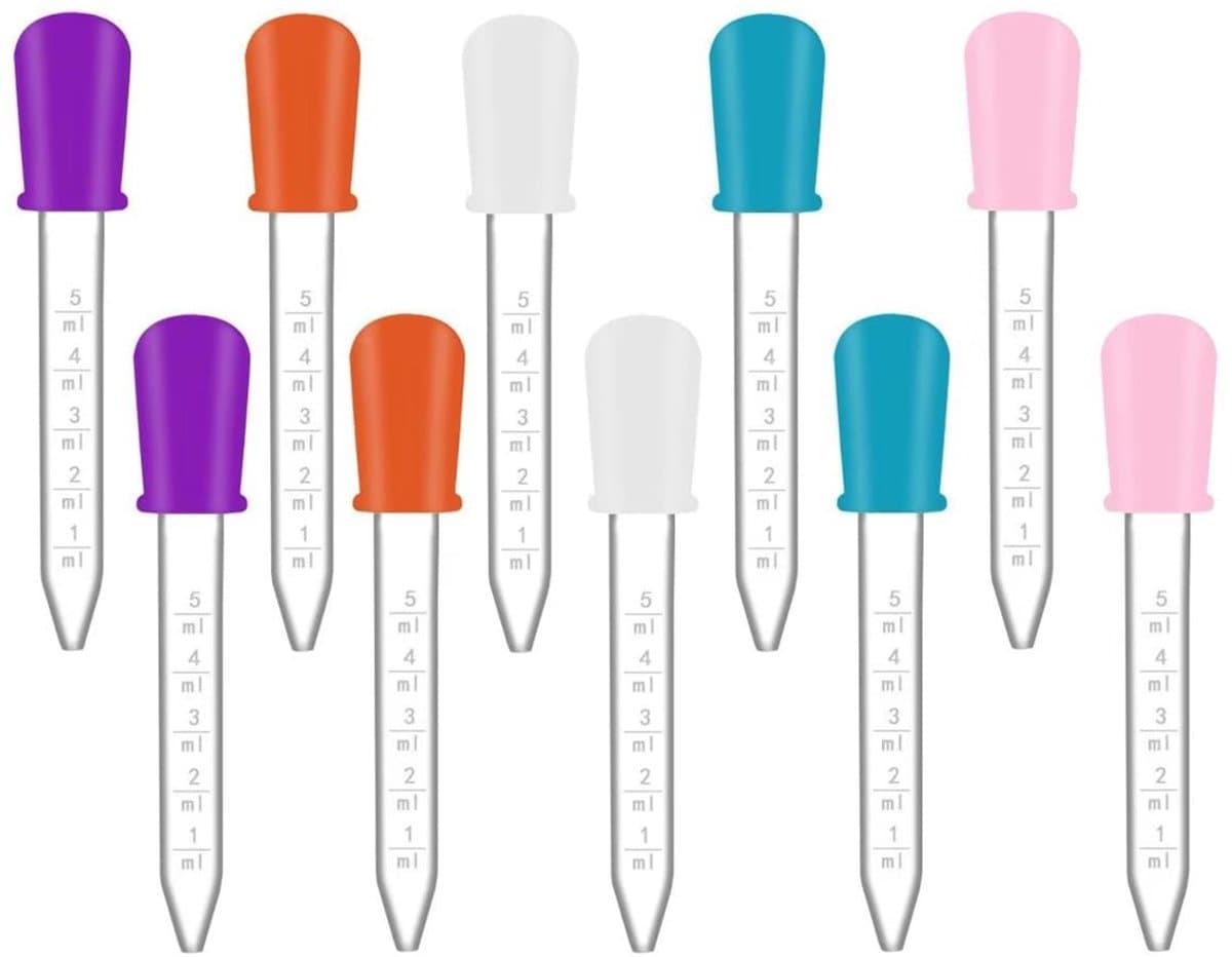 Dailygoody - 10 stuks druppelaars - siliconen en plastic - perfect voor snoep maken - 5 ml pipetten - ideaal voor kinderen - geschikt voor vaatwasser