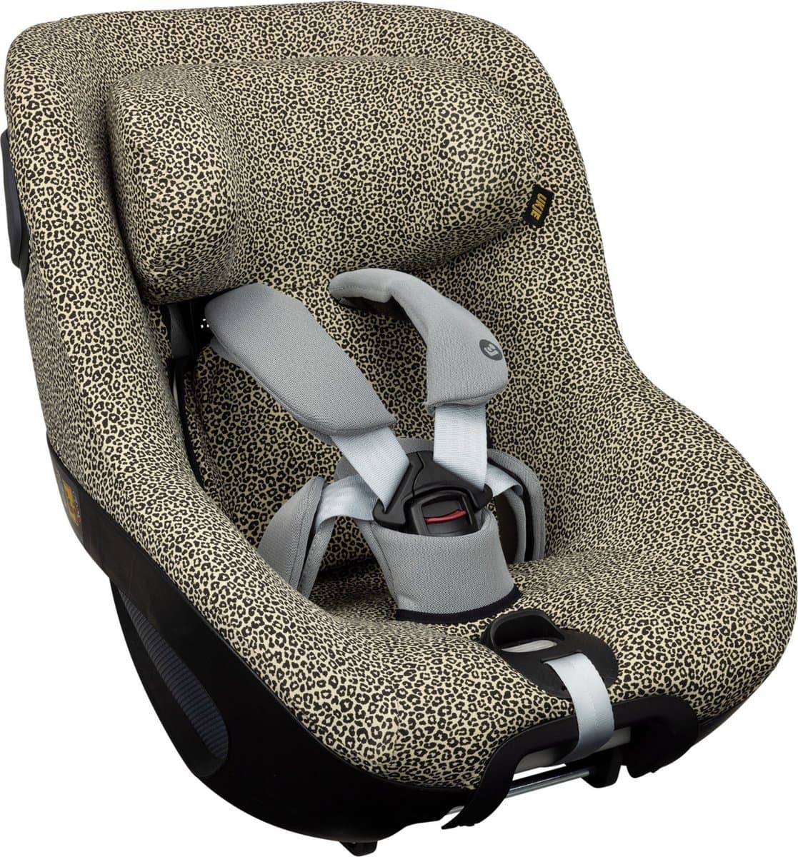 Autostoelhoes Geschikt voor Maxi Cosi Pearl 360 - Maxi Cosi Hoes Groep 0-1 - Zacht Katoen - Perfecte Pasvorm - Zand Luipaard