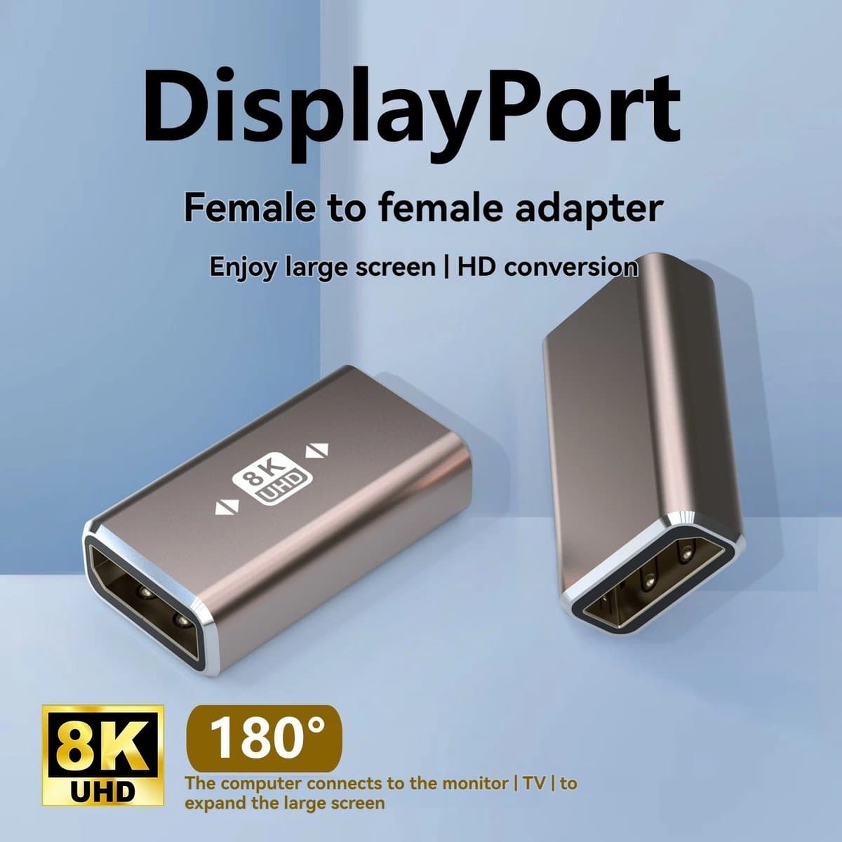 NÖRDIC Displayport Adapter/ Verlenger - Female naar Female - 8K60Hz -Geschikt voor PC, Laptop & Dockingstation