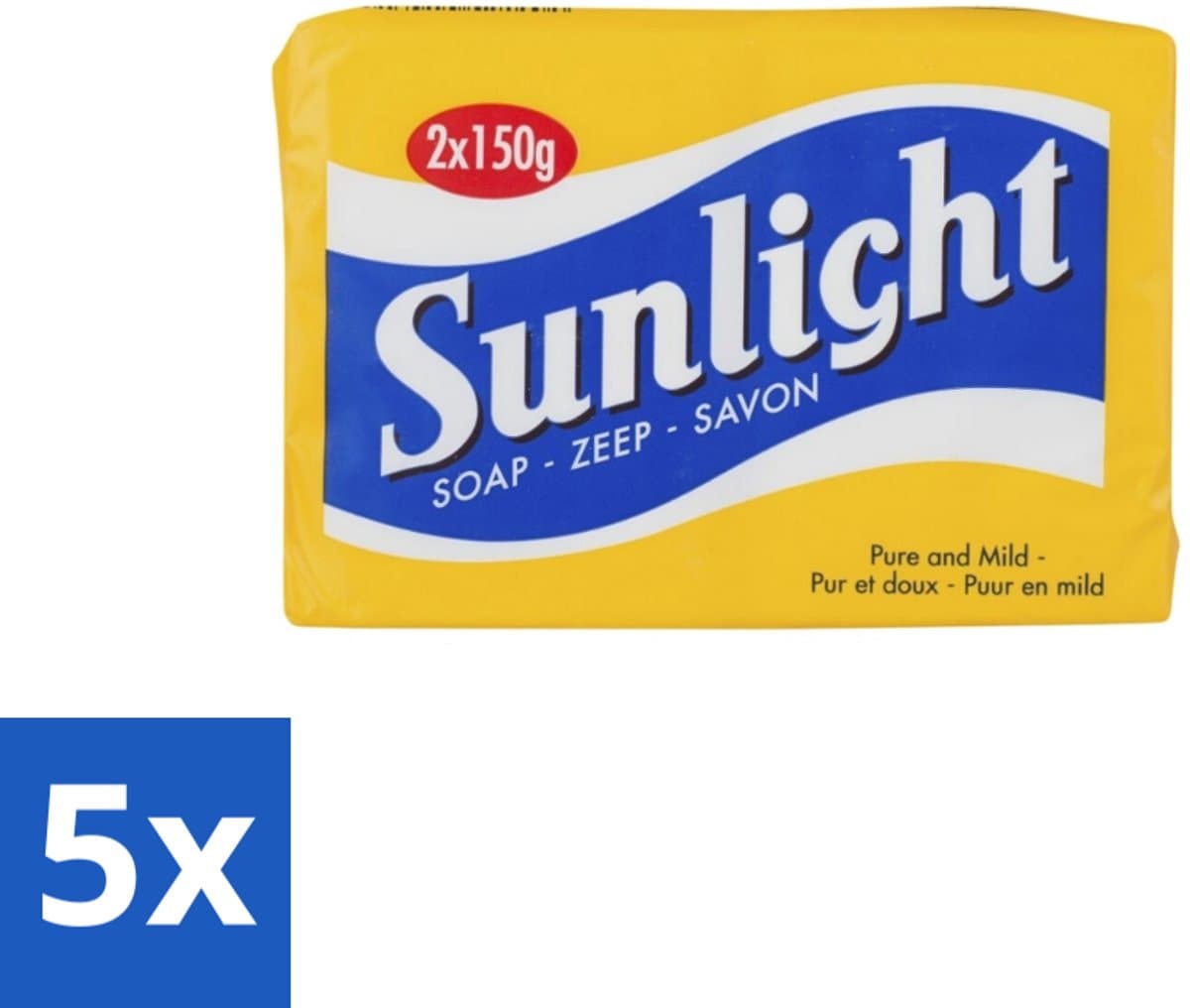 5 x Sunlight – Huishoudzeep – Klassiek – 150 g - Sunlight Zeep - Huishoudzeep - Klassieke Zeep - Zeep Voor Kleding - Zeep Voor Huid