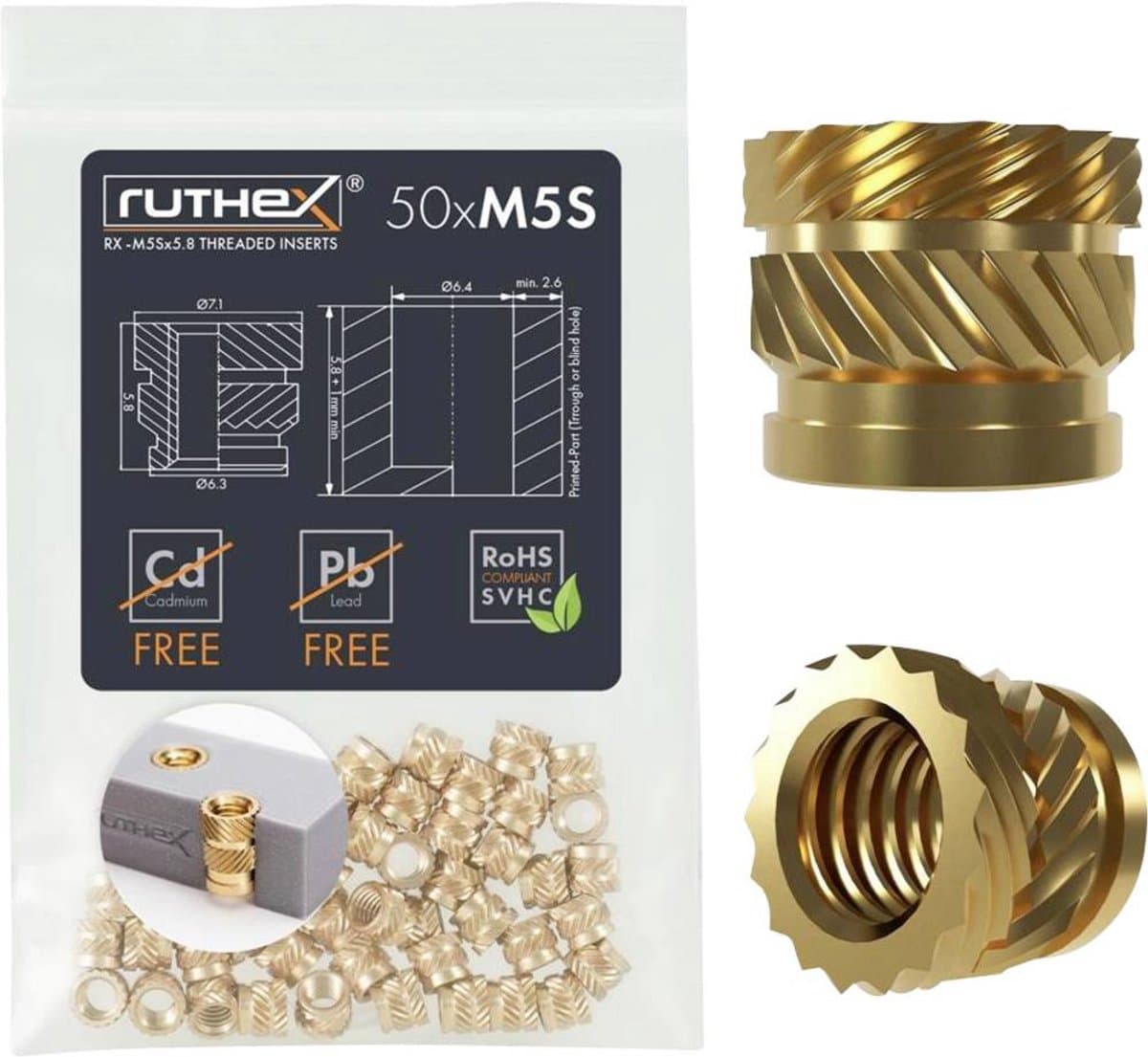 ruthex Schroefdraadinzet RX-M5Sx5.8 GE-M5Sx58-001