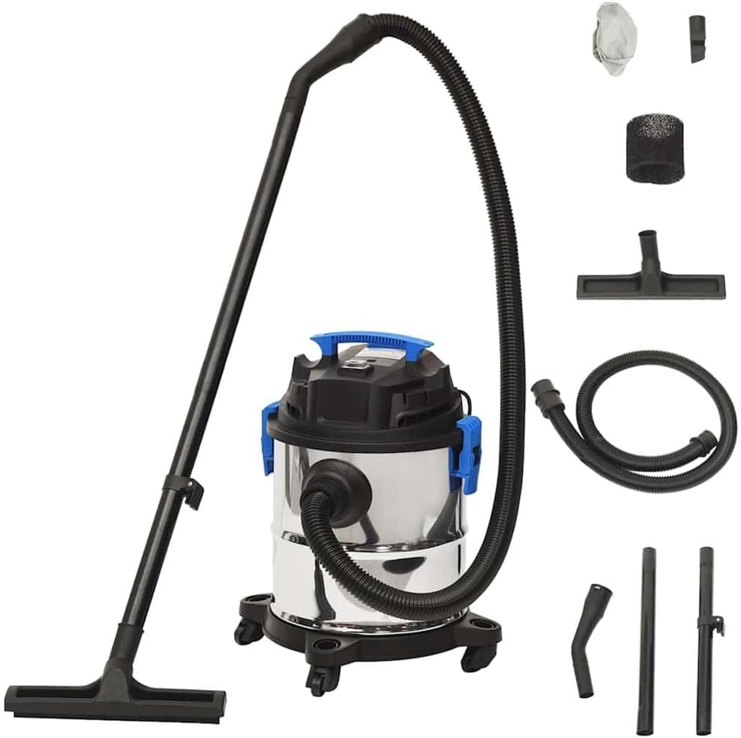 Nat- en droogzuiger, 20 l, 1200 W, industriële stofzuiger