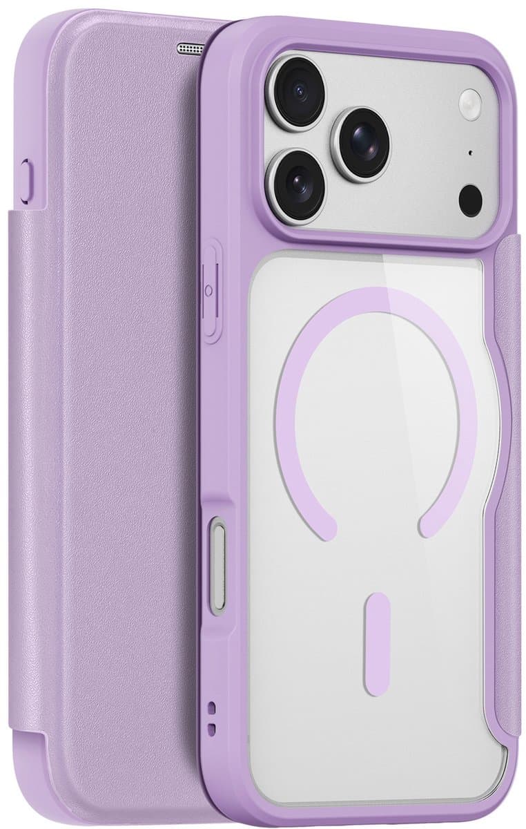 Dux Ducis Hoesje - Geschikt voor iPhone 18 Pro Max Hoesje - Dux Ducis Skin X Pro Series Book Case - MagSafe Compatible - Lavendel