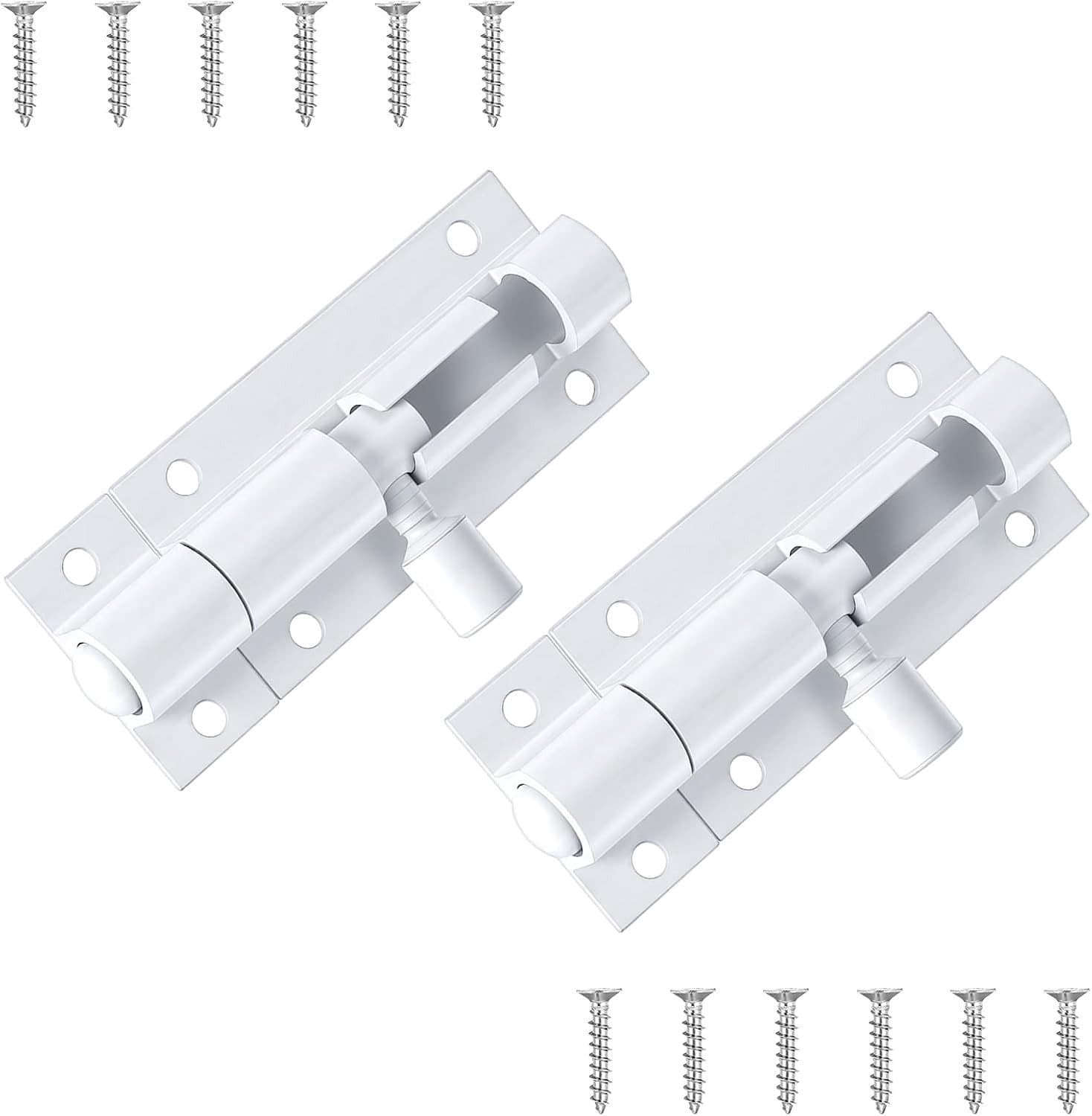 2 Stuks 5 cm Deurschuif, Kleine Latch Lock met Schroeven, Aluminium Schuifslot voor Tuin, Magazijn, Ramen en Hekken