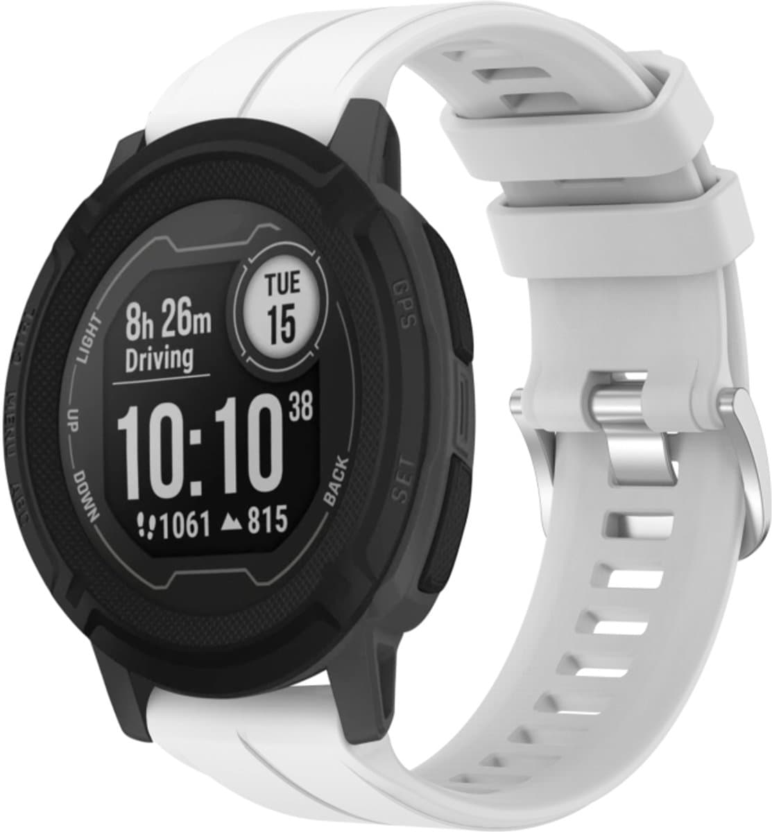 Voor Garmin Instinct 2 22mm Solid Color Silicone Watch Band (wit)
