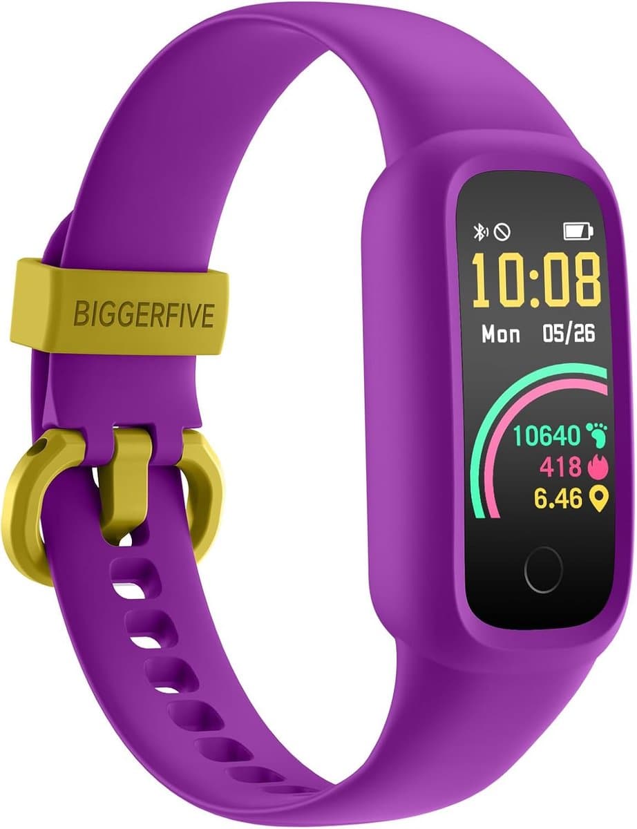 Fitness Horloge Kinderen - Activity Tracker Kind - Actief Blijven - Hartslag en Slaap - IP68 Waterdicht - Paars